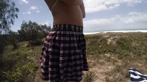 Scarlet Chase - Public Beach Oil Ass Fucking