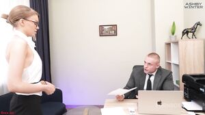 Ashby Winter - Sam The Boss Fucked His Secretary In The Ass In The Office In Front Of His Colleagues