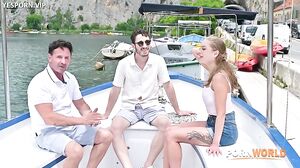 Slutty Sales Executive Dina Joy Takes A DP Pounding During Business Boat Trip GP3350