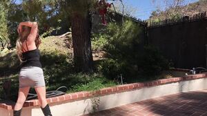 Erin Electra - Milf In The Yard Fucks Peeping Neighbor