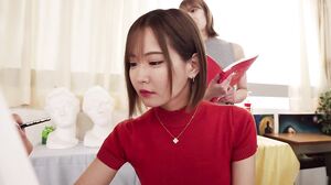 HUNTC-490 Nude drawing models are rotated! 2 And everyone except the models is naked? When I entered art school, I was the only guy! During class, everyone was completely naked so that the models wouldn't feel embarrassed! And when we modeled in pairs, we