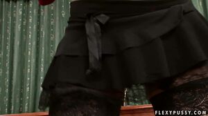 Seductive busty secretary enjoys dildo DP