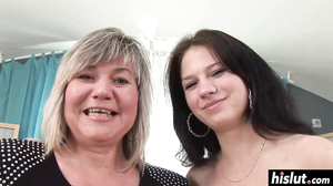 Amazing teen pleasured by her grandmother