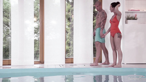 Alicia Wild - Big-tittied Alicia Wild gets her pussy glazed with cum at the pool