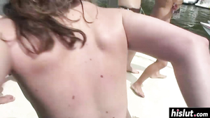 Smoking hot chicks have fun outdoors