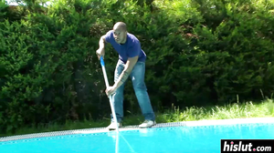 Black dick disappears in a brunette cutie