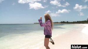 Beautiful teen gets fucked on the beach