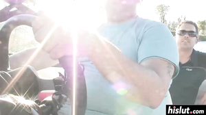 Pretty babe satisfies a dick outdoors