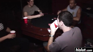 Brunette girl pleases two horny guys