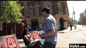 Girl in stockings pleases a kinky guy