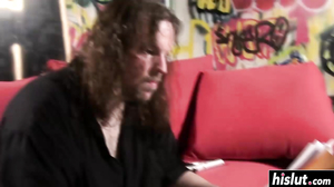 Hot babe gets hit by a cock