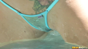 BikiniRiot - Jayden Jaymes - Sheer Turquoise Thong