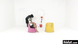 Cute babes get to play with big cocks