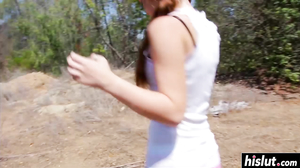 Sexy chick rides a black pecker