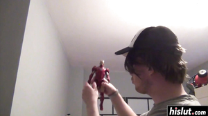 Busty Andi Blake chokes on a cock