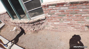 Busty MILF Angie outdoor fucking