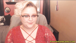 Chubby Brunette In Skimpy Red Dress Naughty Live Show