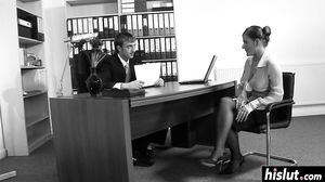 Busty girl sucks and rides a cock