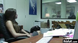 Shaved pussy satisfies a kinky guy