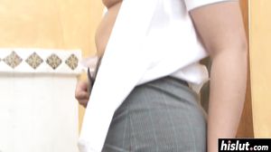 Phoebe has fun with a delicious cock