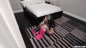 Anya Olsen - Brunette in Knee Highs takes a Dick