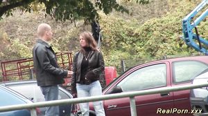 real porn slutty german wife picked up for wild sex in