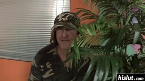 Monster cock stretches her wet cunt