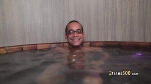 Two shemales eager for cock fucked hard