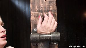 Busty blonde first time in submissive role