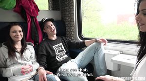 Teenagers fuck on train in 4K