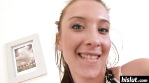 Jessica got talked into sucking a dick before she got fucked with it