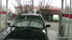 German Teen Fuck Outdoor With Stranger in Public