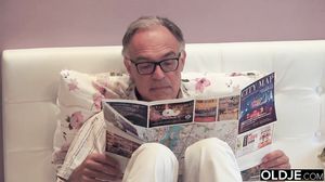 Adorable blonde teeny is lusting for grandpa