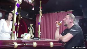 German Milf Seduce to Fuck in Bar by Stranger