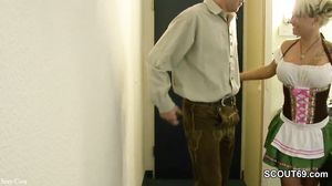 German Bavarian Teen in Dirndl Get Fucked After Oktober