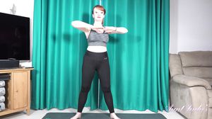 AuntJudys - Red Works Up A Sweat Then Works Her Pussy