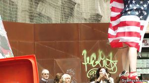 Hairy American tourist banged in bdsm bar