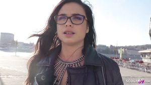 GERMAN SCOUT - College Teen Mira with Braces First Time