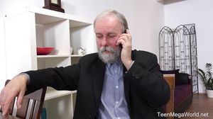 Chrissy Fox - Old man pays a hot delivery girl with spe