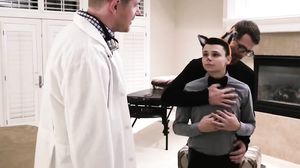 Dirty daddy and buddy fuck little son in costum