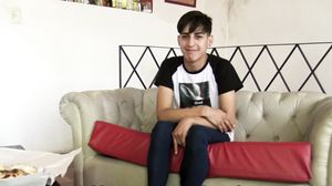 Straight latin guy blows BIG cock for cash