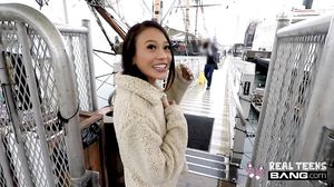 Tight Asian hottie Jasmine Grey never fucked such a big cock before!