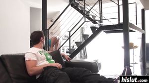 Ava Devine spreads her legs so a horny guy can drill her butt