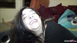 Skinny College Teen Loves Huge Black Cocks and Swallow