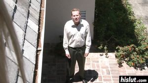 Young chick bangs in different poses