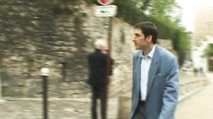 Older French dude fucks young curly teen