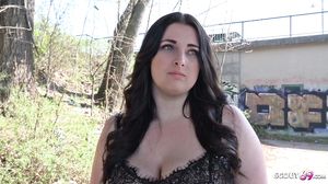 GERMAN SCOUT - Chubby Teen Elisa Cheat BF at Street Cas