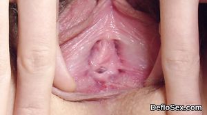 Inviting sweetie pleasures spread snatch until she is h