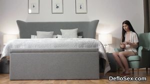 Exciting cutie finger fucks wet twat until she is comin