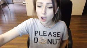 Beautiful girl open legs and masturbates on webcam